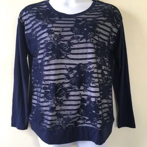 Lane Bryant Navy Blue lace top-14/16.